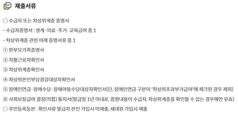 만원의행복보험 제출서류