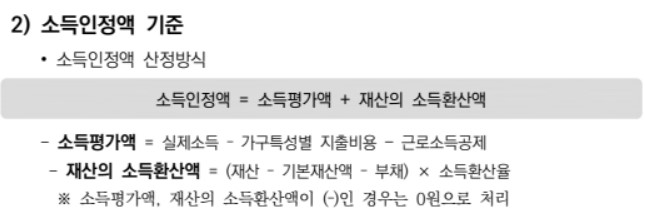 차상위계층 소득인정액 기준