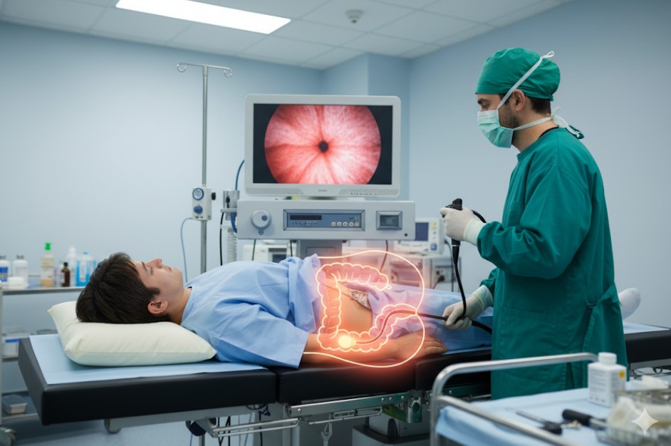 대장내시경을 하는 사진 무료 AI이미지