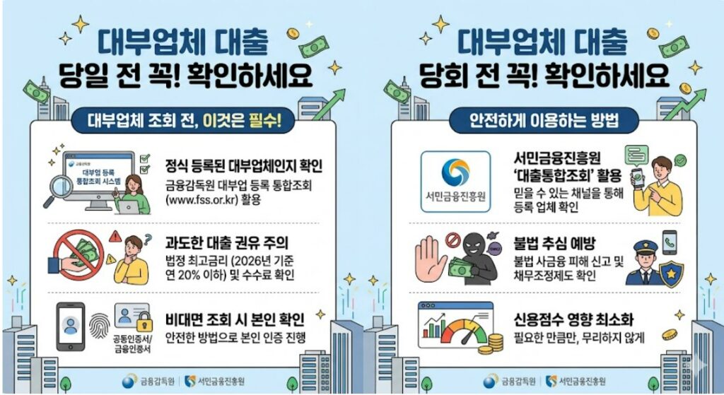 대부업체 대출 당일 조회 가능한 안전한 곳, 그전에 꼭 알아야 하는 것
